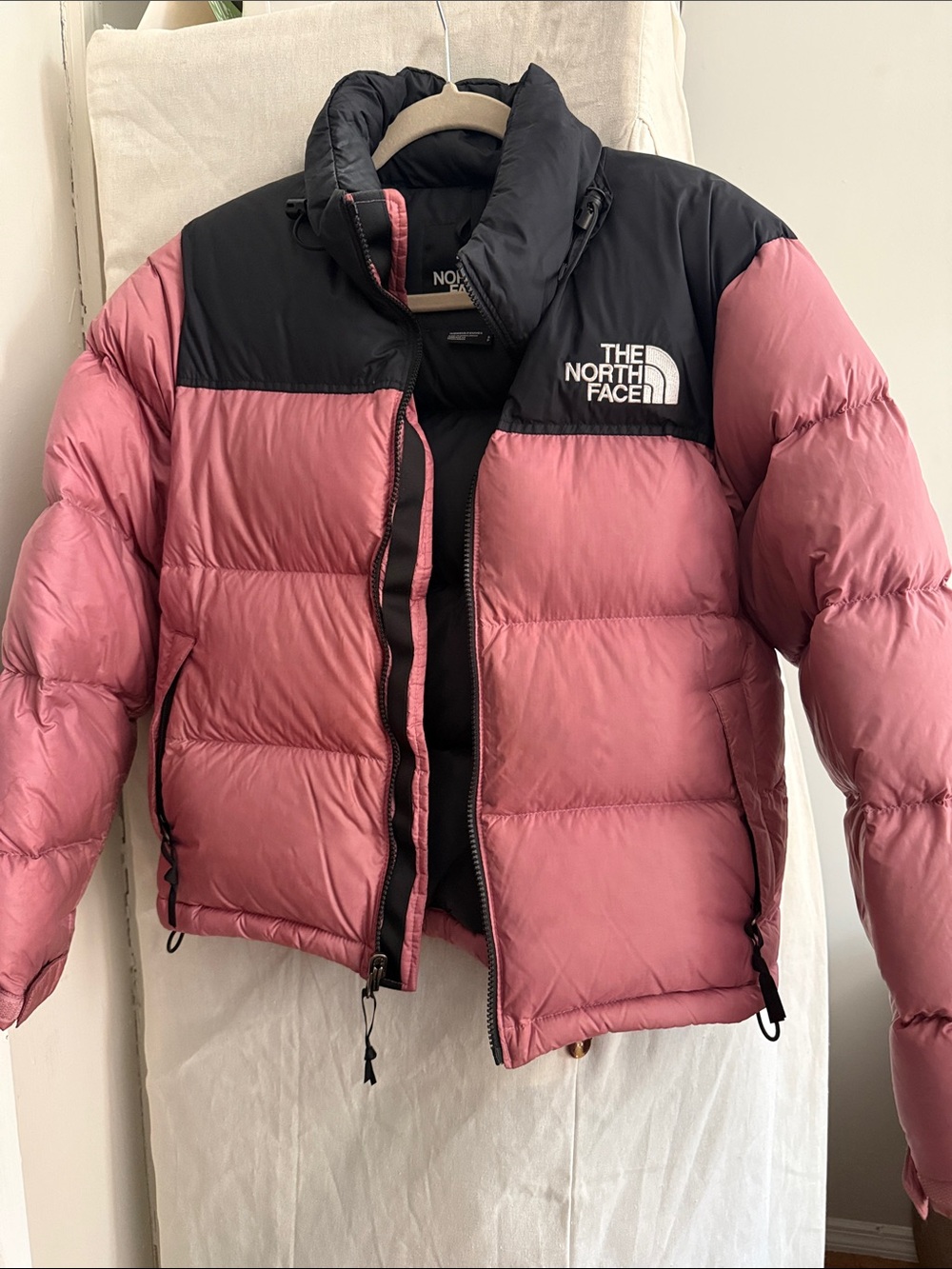 The North Face Rose Pink Down Puffer Nuptse Jacket